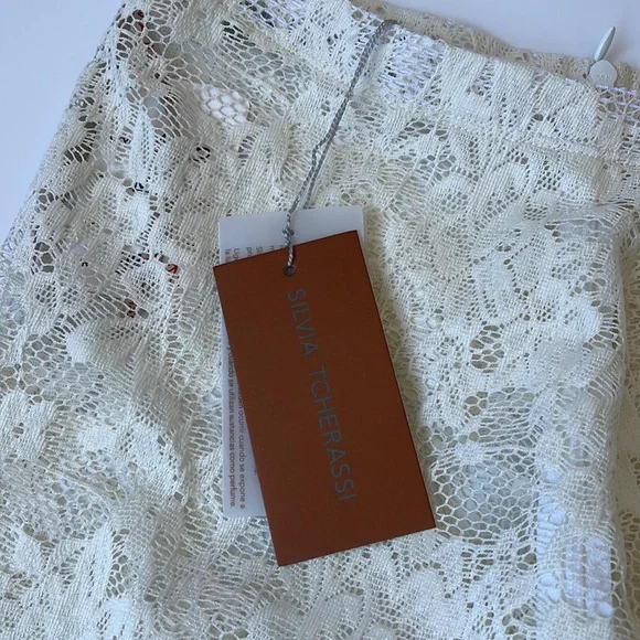 Silvia Tcherassi Farolillo Lace Leggings in Perla M